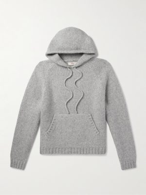 Logo-Embroidered Alpaca-Blend Hoodie