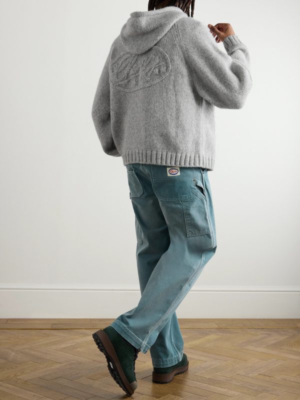Logo-Embroidered Alpaca-Blend Hoodie - OU Logo-Embroidered Alpaca-Blend Hoodie - OU