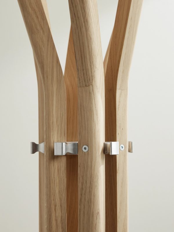 Pirouette Oak and Aluminium Coat Stand - E1 Pirouette Oak and Aluminium Coat Stand - E1