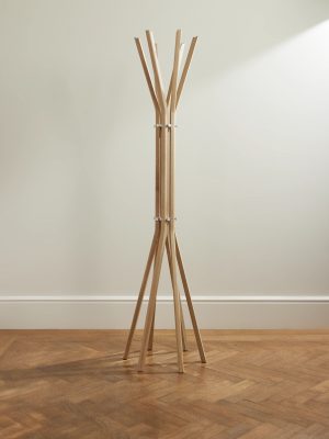 Pirouette Oak and Aluminium Coat Stand