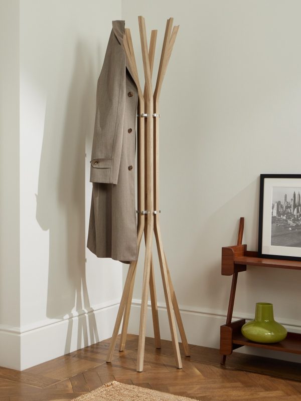 Pirouette Oak and Aluminium Coat Stand - OU Pirouette Oak and Aluminium Coat Stand - OU