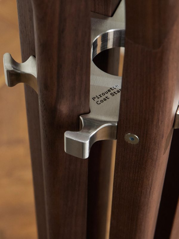 Pirouette Walnut and Aluminium Coat Stand - CU Pirouette Walnut and Aluminium Coat Stand - CU