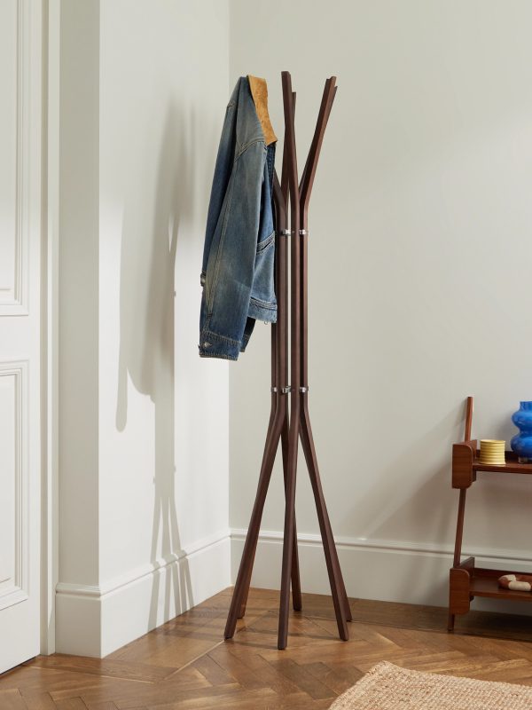 Pirouette Walnut and Aluminium Coat Stand - OU Pirouette Walnut and Aluminium Coat Stand - OU