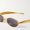 Sardine Oval-Frame Gold-Tone Sunglasses - CU Sardine Oval-Frame Gold-Tone Sunglasses - CU