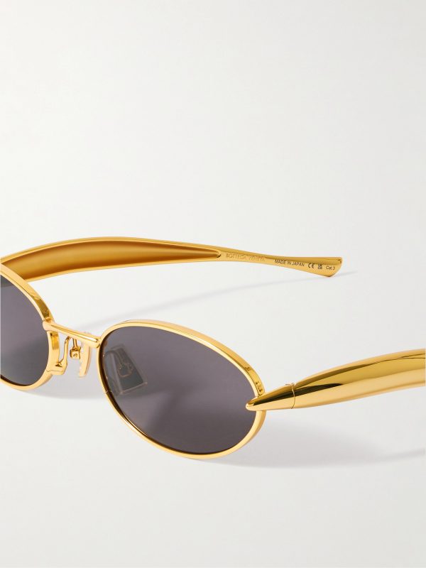 Sardine Oval-Frame Gold-Tone Sunglasses - CU Sardine Oval-Frame Gold-Tone Sunglasses - CU