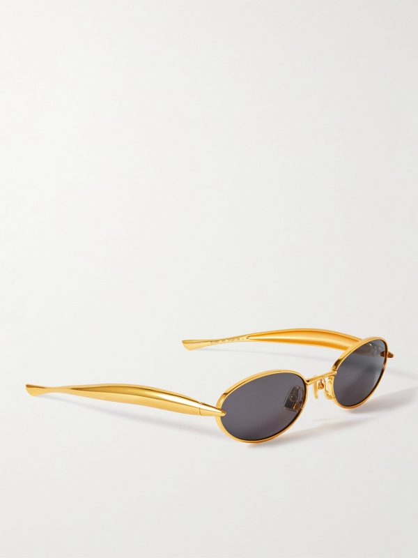 Sardine Oval-Frame Gold-Tone Sunglasses - FR Sardine Oval-Frame Gold-Tone Sunglasses - FR
