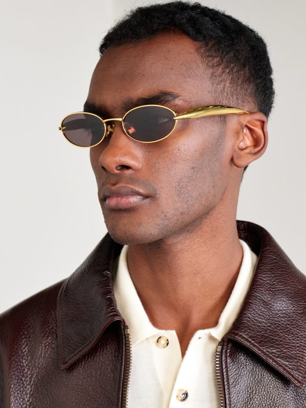 Sardine Oval-Frame Gold-Tone Sunglasses - OU Sardine Oval-Frame Gold-Tone Sunglasses - OU