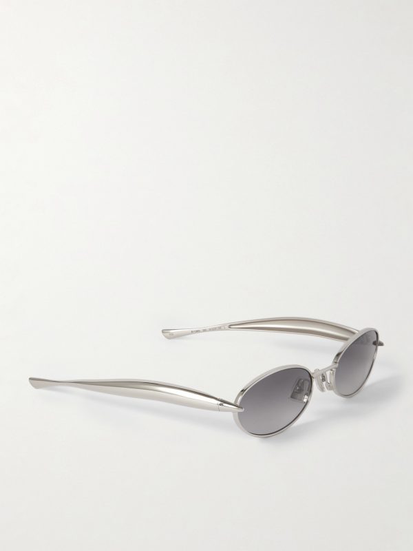Sardine Oval-Frame Silver-Tone Sunglasses - FR