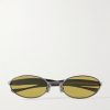 Sardine Oval-Frame Gunmetal-Tone Sunglasses