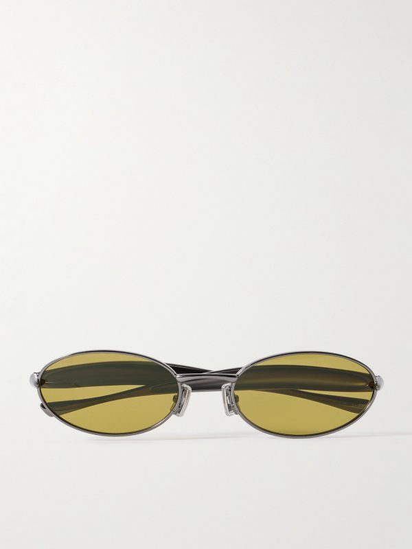 Sardine Oval-Frame Gunmetal-Tone Sunglasses