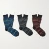 Three-Pack Crochet-Knit Cotton Socks Three-Pack Crochet-Knit Cotton Socks