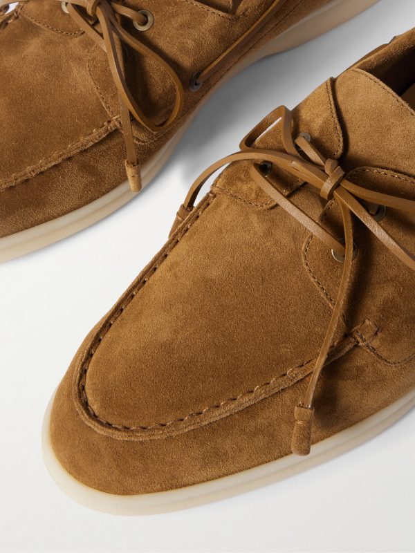 Sea-Sail Walk Leather-Trimmed Suede Boat Shoes - CU