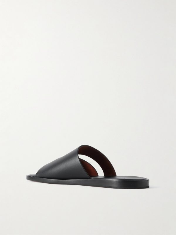 Pilat Plain Walk Cutout Leather Sandals - BK Pilat Plain Walk Cutout Leather Sandals - BK