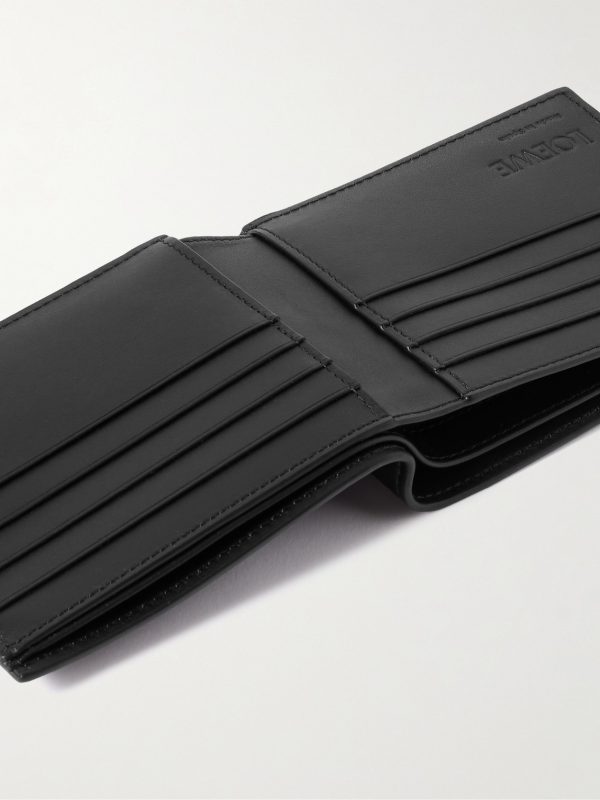 Logo-Embossed Leather Billfold Wallet - E1 Logo-Embossed Leather Billfold Wallet - E1