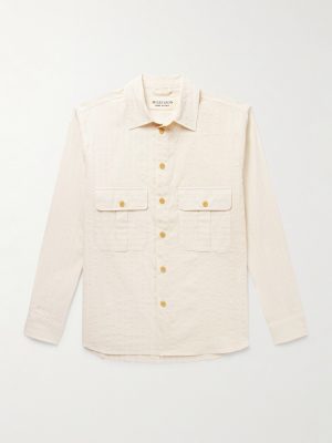 Field Striped Tumbled Cotton and Linen-Blend Shirt Field Striped Tumbled Cotton and Linen-Blend Shirt