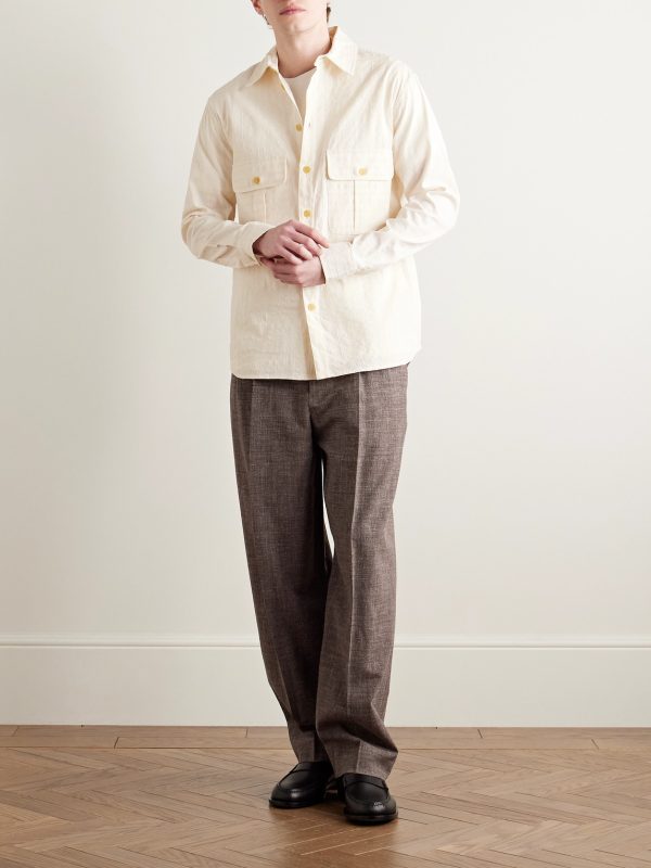 Field Striped Tumbled Cotton and Linen-Blend Shirt - OU