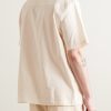 Rosa Camp-Collar Striped Tumbled Cotton and Linen-Blend Shirt - BK