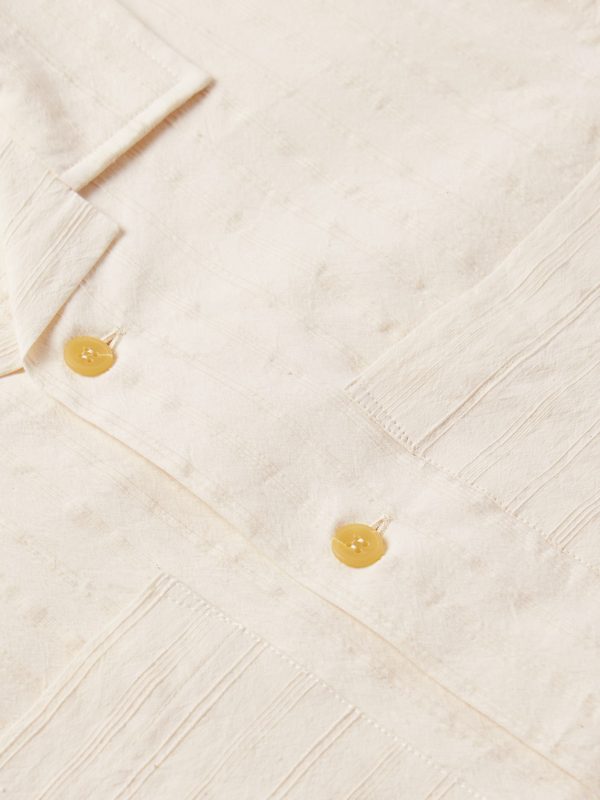 Rosa Camp-Collar Striped Tumbled Cotton and Linen-Blend Shirt - CU