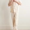 Rosa Camp-Collar Striped Tumbled Cotton and Linen-Blend Shirt - OU