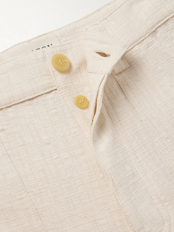 Garden Straight-Leg Slub Cotton-Canvas Trousers - E1 Garden Straight-Leg Slub Cotton-Canvas Trousers - E1