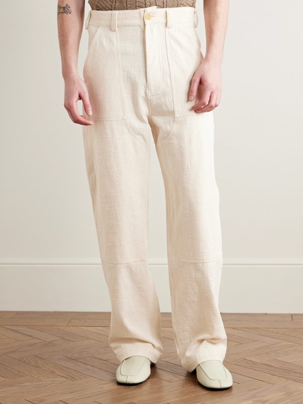 Garden Straight-Leg Slub Cotton-Canvas Trousers - FR Garden Straight-Leg Slub Cotton-Canvas Trousers - FR