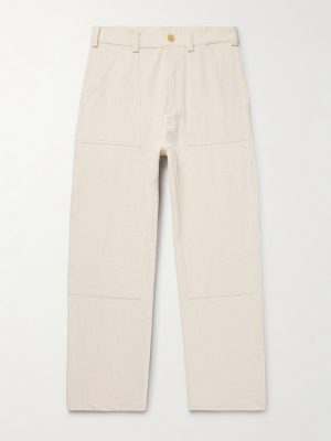 Garden Straight-Leg Slub Cotton-Canvas Trousers