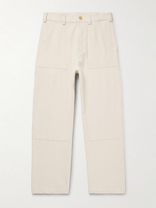 Garden Straight-Leg Slub Cotton-Canvas Trousers Garden Straight-Leg Slub Cotton-Canvas Trousers
