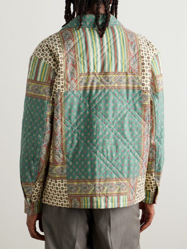 Padded Quilted Printed Wool and Cotton-Blend Jacket - BK Padded Quilted Printed Wool and Cotton-Blend Jacket - BK