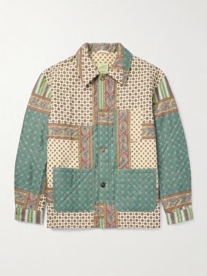 Padded Quilted Printed Wool and Cotton-Blend Jacket Padded Quilted Printed Wool and Cotton-Blend Jacket