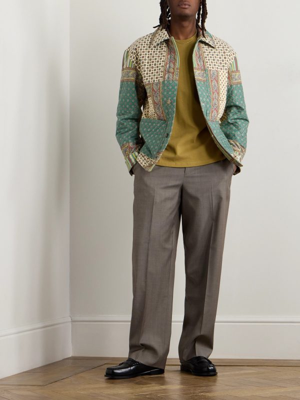 Padded Quilted Printed Wool and Cotton-Blend Jacket - OU Padded Quilted Printed Wool and Cotton-Blend Jacket - OU