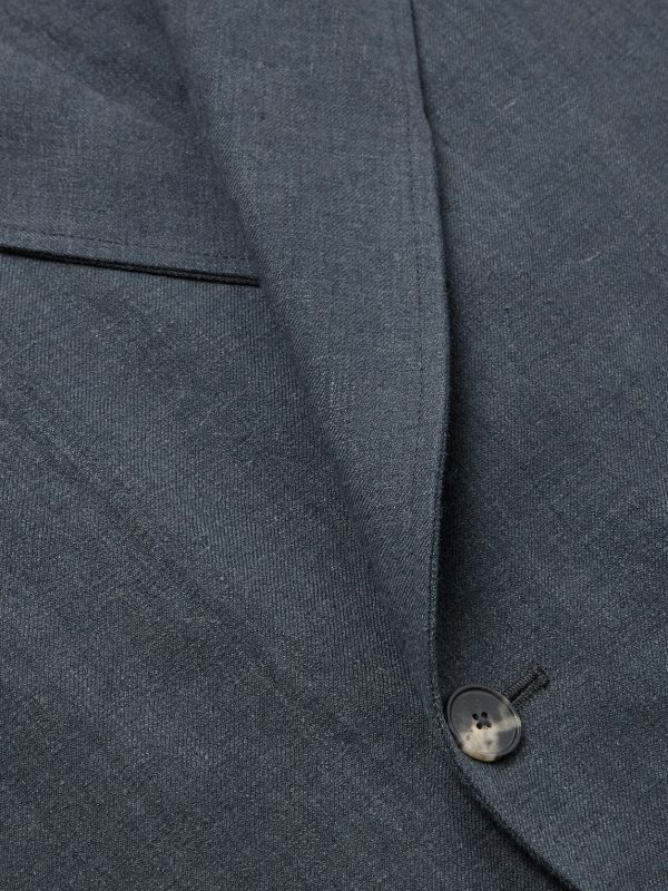 Double-Breasted Unstructured Linen and Wool-Blend Blazer - CU Double-Breasted Unstructured Linen and Wool-Blend Blazer - CU