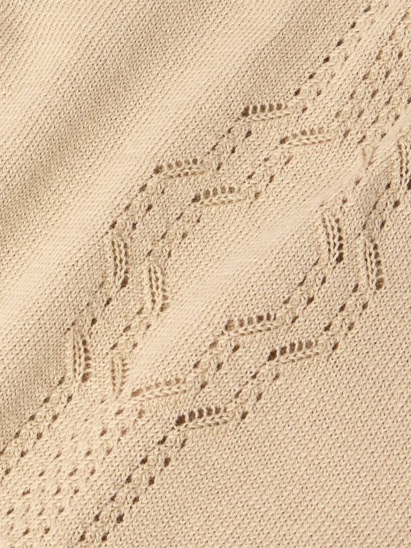 Pointelle-Knit Cotton Cardigan - E1 Pointelle-Knit Cotton Cardigan - E1