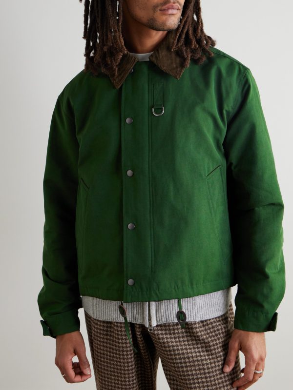 Corduroy-Trimmed Cotton-Blend Jacket - FR Corduroy-Trimmed Cotton-Blend Jacket - FR