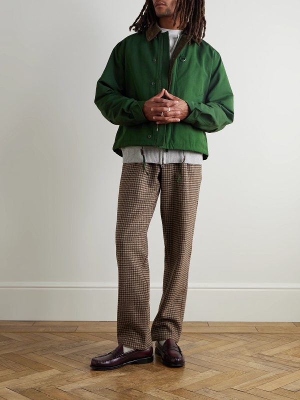 Corduroy-Trimmed Cotton-Blend Jacket - OU Corduroy-Trimmed Cotton-Blend Jacket - OU