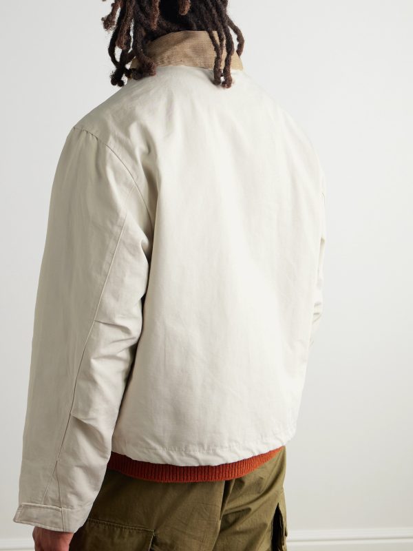 Corduroy-Trimmed Cotton-Blend Jacket - BK Corduroy-Trimmed Cotton-Blend Jacket - BK