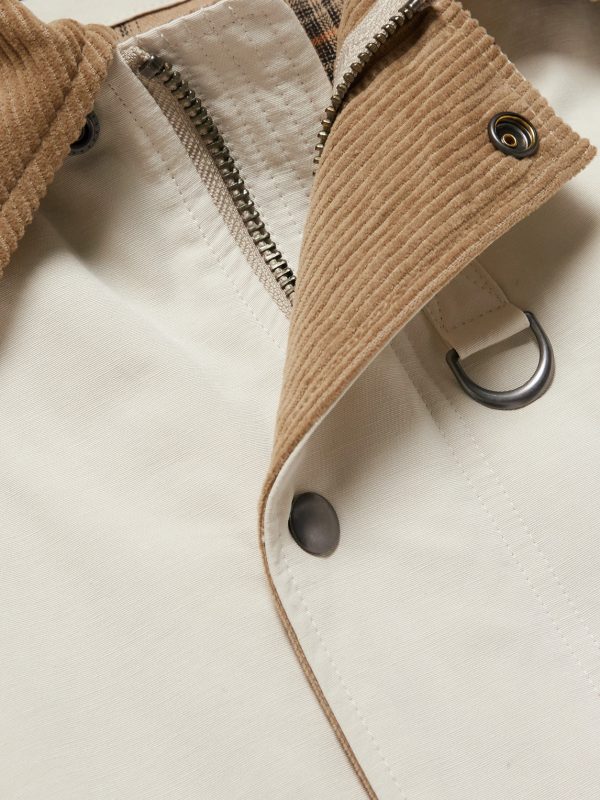Corduroy-Trimmed Cotton-Blend Jacket - CU Corduroy-Trimmed Cotton-Blend Jacket - CU