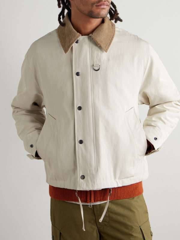 Corduroy-Trimmed Cotton-Blend Jacket - FR Corduroy-Trimmed Cotton-Blend Jacket - FR