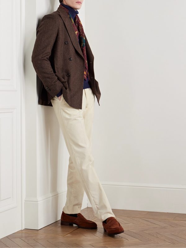 Slim-Fit Cotton-Blend Corduroy Trousers - OU Slim-Fit Cotton-Blend Corduroy Trousers - OU