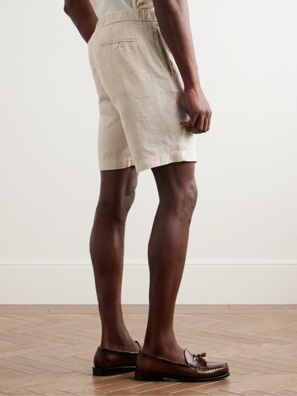 Felipe Straight-Leg Linen and Cotton-Blend Drawstring Shorts - BK Felipe Straight-Leg Linen and Cotton-Blend Drawstring Shorts - BK