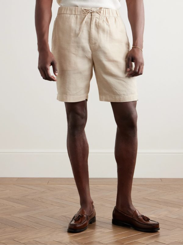 Felipe Straight-Leg Linen and Cotton-Blend Drawstring Shorts - FR Felipe Straight-Leg Linen and Cotton-Blend Drawstring Shorts - FR