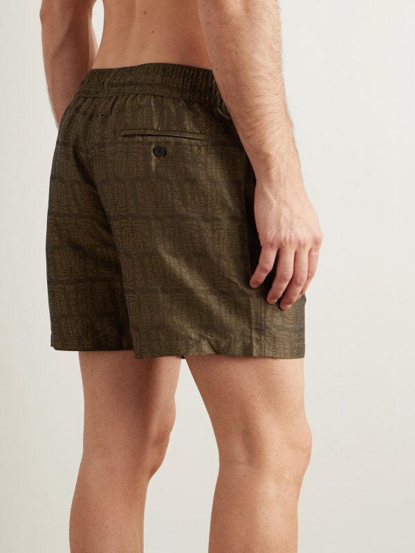 Rio Straight-Leg Mid-Length Recycled-Jacquard Swim Shorts - BK Rio Straight-Leg Mid-Length Recycled-Jacquard Swim Shorts - BK