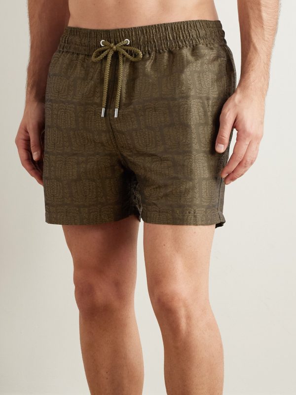 Rio Straight-Leg Mid-Length Recycled-Jacquard Swim Shorts - OU Rio Straight-Leg Mid-Length Recycled-Jacquard Swim Shorts - OU