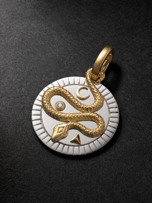 Wholeness Medium 18-Karat White and Yellow Gold Diamond Pendant Wholeness Medium 18-Karat White and Yellow Gold Diamond Pendant