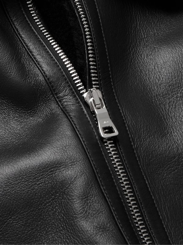 Shearling-Lined Nappa Leather Trucker Jacket - CU
