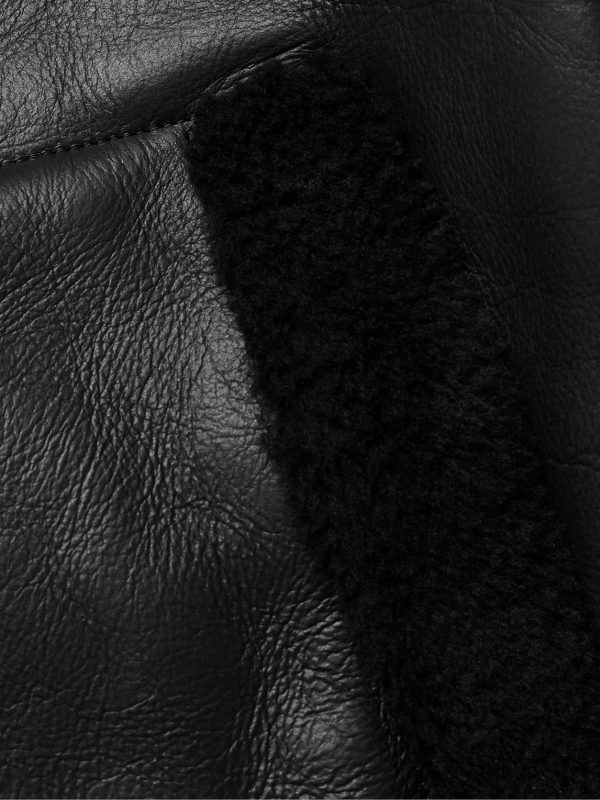 Shearling-Lined Nappa Leather Trucker Jacket - E1