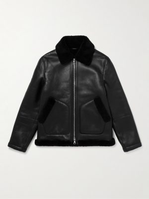 Shearling-Lined Nappa Leather Trucker Jacket Shearling-Lined Nappa Leather Trucker Jacket