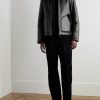 Shearling-Lined Nappa Leather Trucker Jacket - OU
