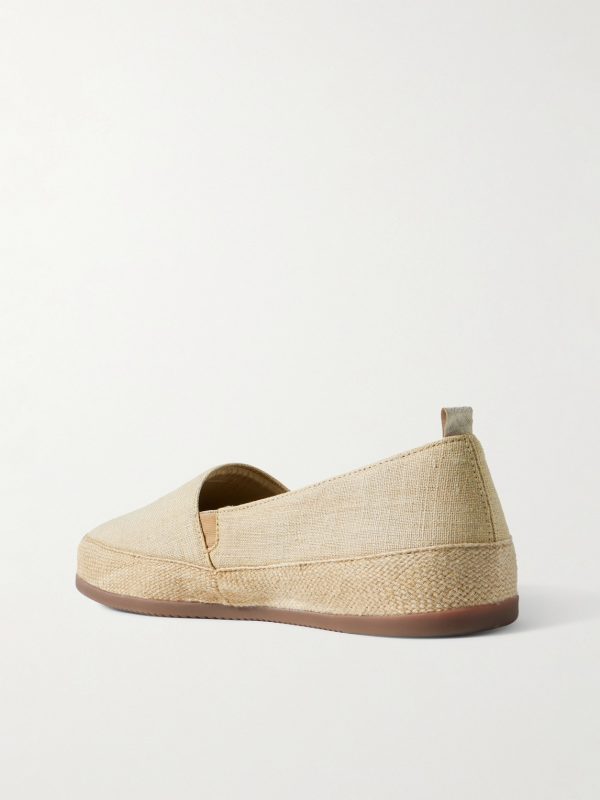 Garment-Dyed Linen Espadrilles - BK Garment-Dyed Linen Espadrilles - BK