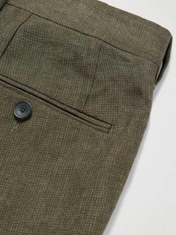 Straight-Leg Puppytooth Linen Suit Trousers - CU Straight-Leg Puppytooth Linen Suit Trousers - CU