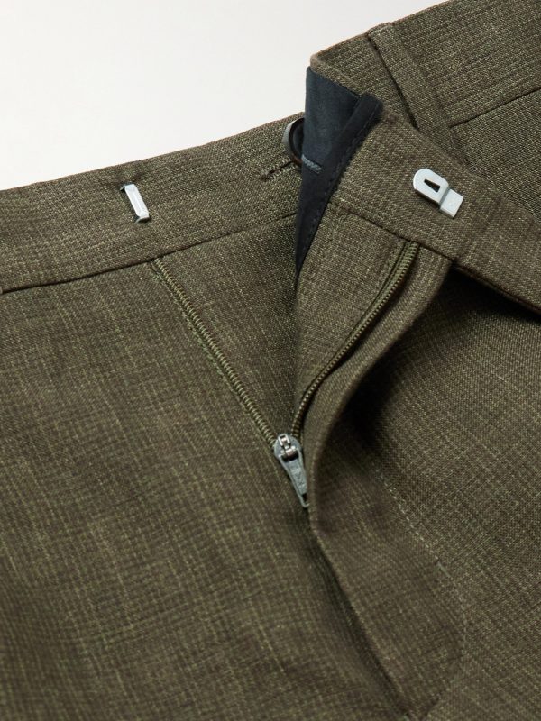 Straight-Leg Puppytooth Linen Suit Trousers - E1 Straight-Leg Puppytooth Linen Suit Trousers - E1